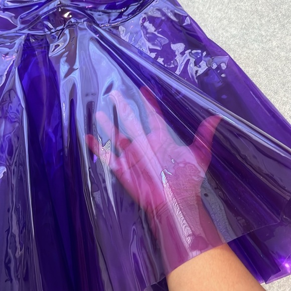 Purple Plastic PVC Dress Small Coquette Costume Cosplay Artsy Doll - Picture 8 of 9